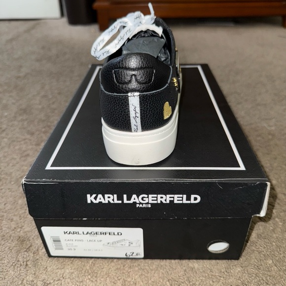 NIB - Karl Lagerfeld Paris Cate Pins Lace Up Platform Sneakers - Picture 6 of 8
